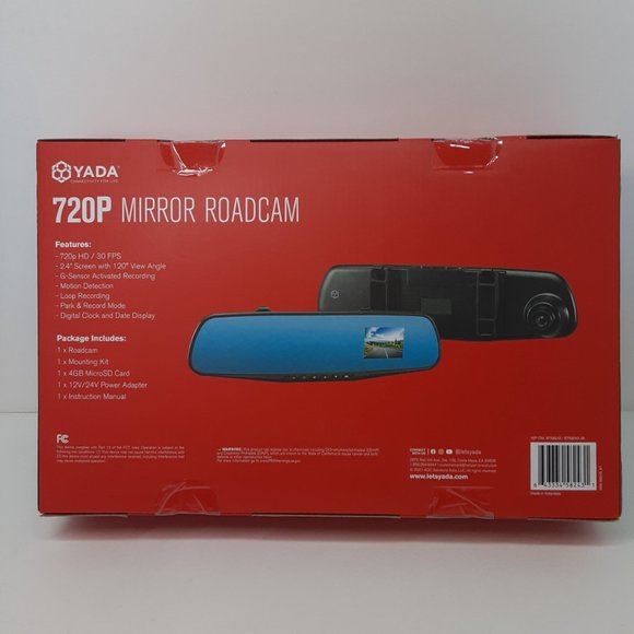Yada RoadCam 720P Mirror Camera, 120-Degree Wide Angle Lens, G-Sensor Technology - Picture 5 of 11